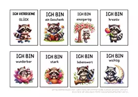 Vorschau - Anderer Materialtyp - Mutmachkarten Waschbären | Positive Affirmationen für Selbstliebe & Selbstvertrauen | Klasse 1–4 - Seite 2