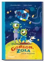 Vorschau - selbst erstellte Cliparts/Grafiken - Kinderbuch "Gorgon, Zola und der Käseplanet" - LESEPROBE - Deckblatt