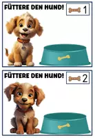 Vorschau - Stationenlernen - Hunde füttern ZR 10 Mengen zuordnen Mathe Vorschule 1. Klasse - Seite 1