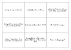 Vorschau - Aufgabenkarten - Aufgaben Sportunterricht Warm up - Seite 1