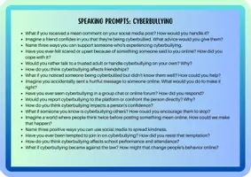 Vorschau - Aufgabenkarten - Cyberbullying / Impact of the Media (Speaking Prompts / Conversation Starters) - Seite 2