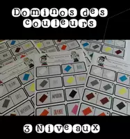Aperçu - Jeux - Les dominos des couleurs - 3 Niveaux - Page de couverture