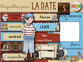 Aperçu - Affichage - Etiquettes pour la date - Les pirates - Page de couverture