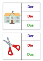 Vorschau - Bildkarten - bestimmter Artikel Schule Bildkarten/ Klammerkarten - Seite 1