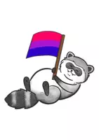 Vorschau - Mal- und Bastelvorlagen - Waschbär mit Prideflag Bisexuell - Clipart Grafiken - Seite 2