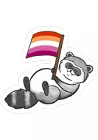 Vorschau - Mal- und Bastelvorlagen - Waschbär mit Prideflag Lesbisch - Clipart Grafiken - Deckblatt
