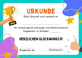 Vorschau - Fördermaterial/Inklusion - Schuljahresende Urkunde Zertifikat Zeugnisbeigabe - Seite 1