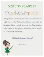 Vorschau - Präsentationen/Tafelbilder - Tagestransparenz/Stundenplan Fuchsklasse - Seite 1