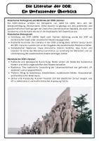 Vorschau - Arbeitsblätter - DDR Literatur: Autoren, Werke, Merkmale - Seite 1