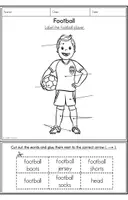 Aperçu - Feuilles d'exercices - Football - Label the Football Player - Page 2