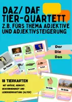 Vorschau - Spiele - Tierkartenspiel: Größe, Alter, Gewicht, Geschwindigkeit - Deckblatt