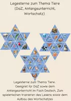 Vorschau - Spiele - Legesterne zum Thema Tiere (DaZ, Anfangsunterricht) - Deckblatt