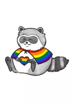 Vorschau - Mal- und Bastelvorlagen - Waschbär mit Regenbogen Umhang - Clipart Grafiken - Seite 2