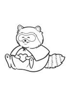 Vorschau - Mal- und Bastelvorlagen - Waschbär mit Regenbogen Umhang - Clipart Grafiken - Seite 3