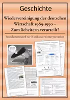 Vorschau - Stundenentwürfe - Wiedervereinigung der deutschen Wirtschaft 1989-1990 (Stundenentwurf) - Deckblatt