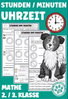 Vorschau - Arbeitsblätter - Uhrzeit Stunden und Minuten Zeitspanne Mathe 2. Klasse 3. Klasse - Deckblatt