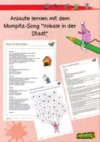 Vorschau - Stundenentwürfe - Anlaute lernen mit dem Mompitzsong "Vokale in der Stadt" - Deckblatt