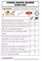 Vorschau - Arbeitsblätter - Zeitspannen Hunde Stimmt das Mathe 2. Klasse 3. Klasse Uhrzeit - Seite 1