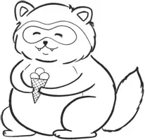 Vorschau - Mal- und Bastelvorlagen - Waschbär mit Eis - Clipart Grafiken - Seite 3
