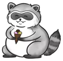 Vorschau - Mal- und Bastelvorlagen - Waschbär mit Eis - Clipart Grafiken - Deckblatt