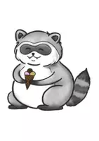 Vorschau - Mal- und Bastelvorlagen - Waschbär mit Eis - Clipart Grafiken - Seite 2