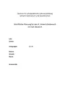 Vorschau - Stundenentwürfe - Wer ist der Trafikant? - Unterrichtsentwurf Q1 Deutsch - Deckblatt