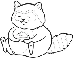 Vorschau - Mal- und Bastelvorlagen - Waschbär mit Pie - Clipart Grafiken - Seite 3