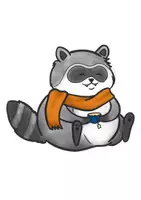 Vorschau - Mal- und Bastelvorlagen - Waschbär mit Tee und Schal - Clipart Grafiken - Seite 2