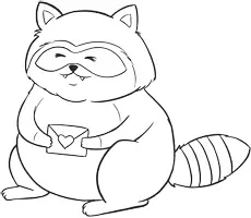 Vorschau - Mal- und Bastelvorlagen - Waschbär mit Liebesbrief - Clipart Grafiken - Seite 3