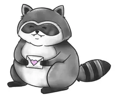 Vorschau - Mal- und Bastelvorlagen - Waschbär mit Liebesbrief - Clipart Grafiken - Deckblatt