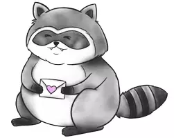 Vorschau - Mal- und Bastelvorlagen - Waschbär mit Liebesbrief - Clipart Grafiken - Seite 2