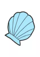 Vorschau - Mal- und Bastelvorlagen - Einzelne Muschel - Clipart Grafiken - Deckblatt