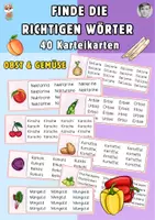 Vorschau - Fördermaterial/Inklusion - Finde die richtigen Wörter, Obst und Gemüse, Unsinnwörter - Deckblatt