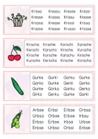 Vorschau - Fördermaterial/Inklusion - Finde die richtigen Wörter, Obst und Gemüse, Unsinnwörter - Seite 1