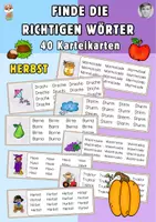 Vorschau - Fördermaterial/Inklusion - Finde die richtigen Wörter, Herbst, Unsinnwörter Karteikarten - Deckblatt
