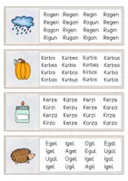 Vorschau - Fördermaterial/Inklusion - Finde die richtigen Wörter, Herbst, Unsinnwörter Karteikarten - Seite 1