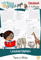 Vorschau - Stationenlernen - Lesen | Tiere in Afrika | Sachunterricht | Leseverstehen - Deckblatt
