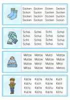 Vorschau - Fördermaterial/Inklusion - Finde die richtigen Wörter, Winter, Karteikarten - Seite 1