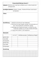 Vorschau - Arbeitsblätter - Kurzprotokoll Reibung - Deckblatt