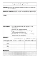 Vorschau - Arbeitsblätter - Kurzprotokoll Reibung - Seite 1
