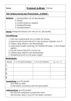 Vorschau - Arbeitsblätter - Protokoll Auftrieb - Deckblatt