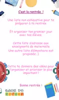 Aperçu - Outils du professeur - Préparer ta Rentrée en classe de Maternelle - Page de couverture