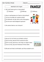 Vorschau - Arbeitsblätter - Quiz zur Familien Reportage (mit Lösung) - Deckblatt
