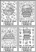 Vorschau - Mal- und Bastelvorlagen - Ausmalbilder Sommer | Sommerferiengrüße zum Ausmalen: Eiscreme-Doodles - Seite 1