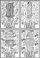Vorschau - Mal- und Bastelvorlagen - Ausmalbilder Sommer | Sommerferiengrüße zum Ausmalen: Eiscreme-Doodles - Seite 2