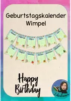 Vorschau - Bildkarten - Geburtstagskalender Wimpel - Deckblatt