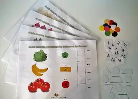 Aperçu - Cartes d'exercices - Compter, reconnaître les couleurs et les formes - Page de couverture