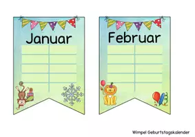 Vorschau - Bildkarten - Geburtstagskalender Wimpel - Seite 1