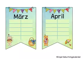 Vorschau - Bildkarten - Geburtstagskalender Wimpel - Seite 2