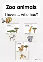 Vorschau - Spiele - I have who has zoo animals game - Deckblatt